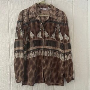 Vintage Western fringe 100% polyester relaxed fit